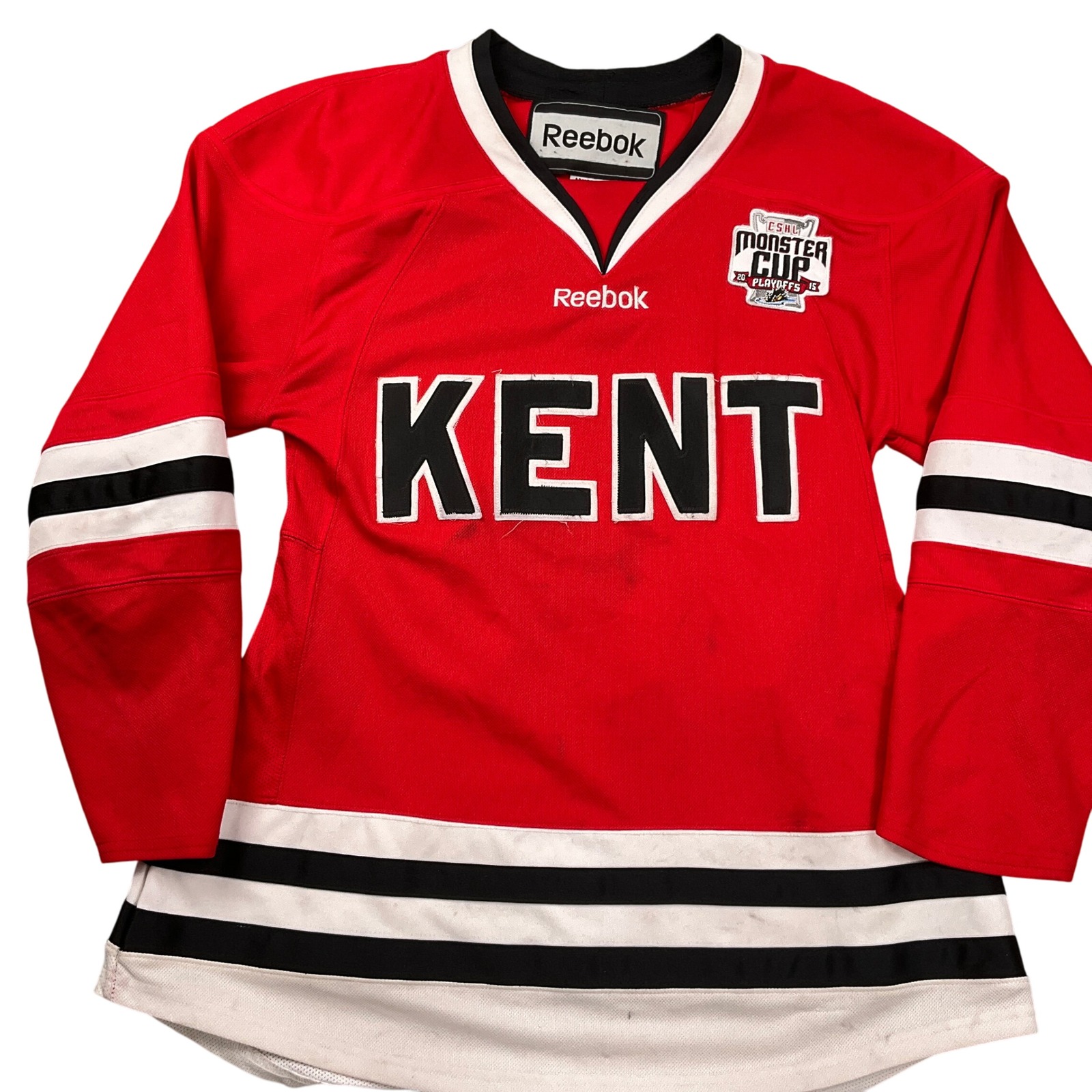 Reebok Kent Divine 27 Hockey Jersey Men Small Red Cshl Monster Cup Playoffs